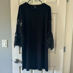 Black Alfani dress with lace sleeves. Size 8